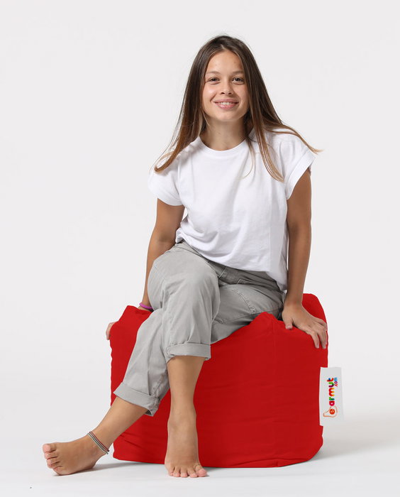 Atelier Del Sofa Square Pouf - Rojo Atelier Del Sofa Square Pouf - Rojo